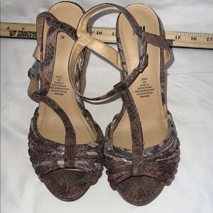 H&M Brown and Tan Strappy Sandals, Size 8